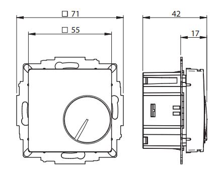 Eberle Controls UP-Raumregler 5-30C AC230V Ausgang Triac UTE 2100-RAL9010-G55