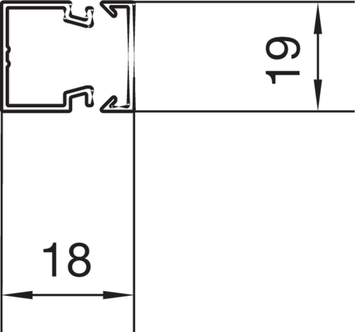 2 M Tehalit Leitungsführungskanal 20x20mm verkehrsweiß LFH200200 vws