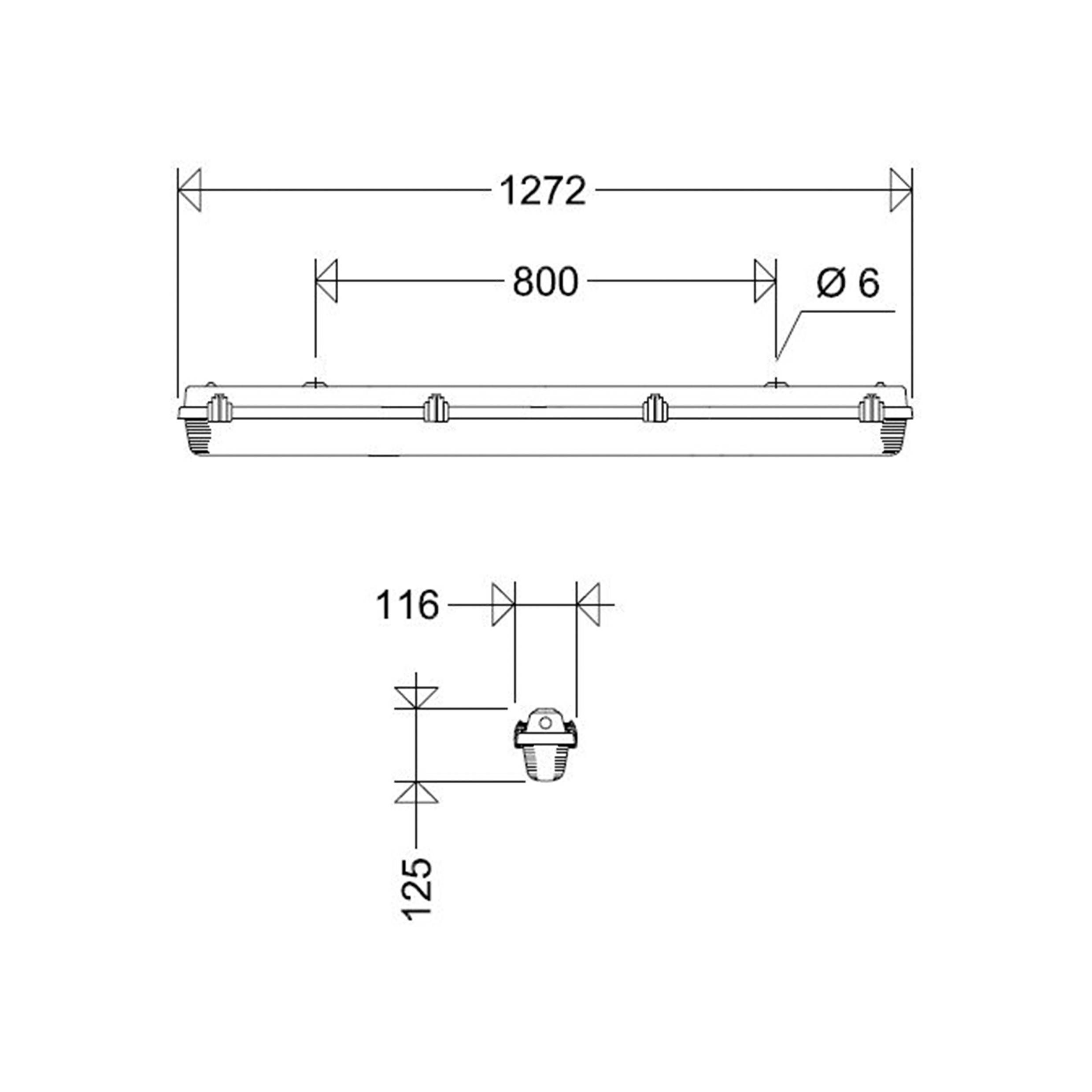 Schuch Licht LED-FR-Wannenleuchte 18W 2320lm 161/12L22AUS