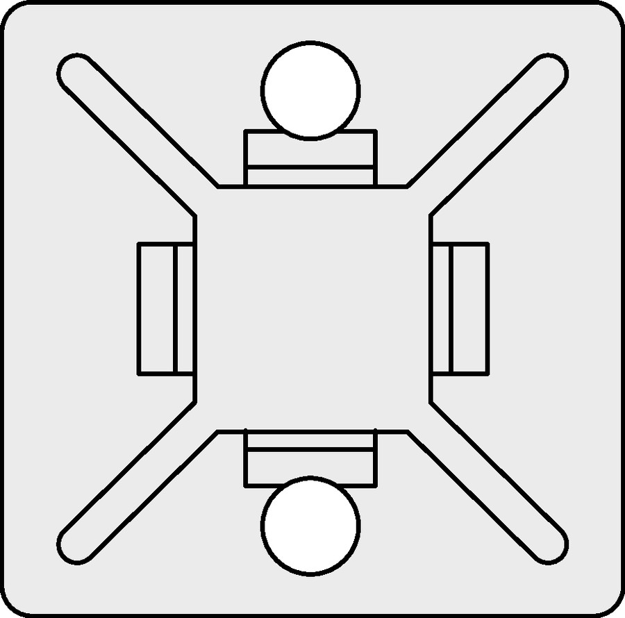 100 STK HellermannTyton Befestigungssockel MB4A3