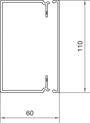 2 M Tehalit Leitungsführungskanal 60x110mm verkehrweiß LFH601100 vws