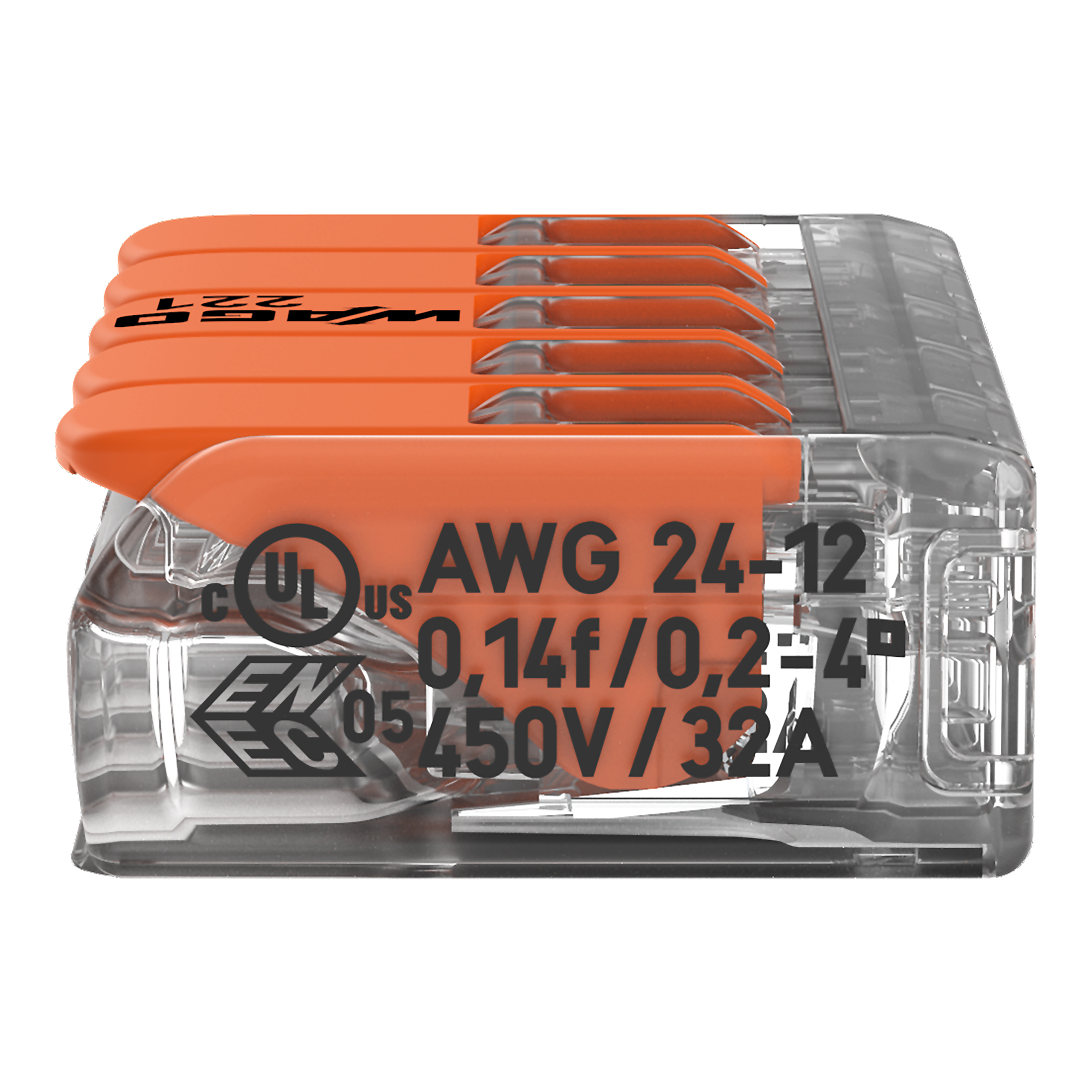 25 STK WAGO GmbH & Co. KG Compact-Verbindungsklemme 5-Leiter bis 4qmm 221-415