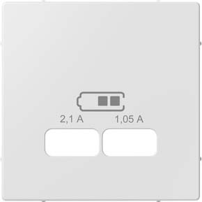 Merten Zentralplatte ws/glanzf.USB Lade. MEG4367-0325