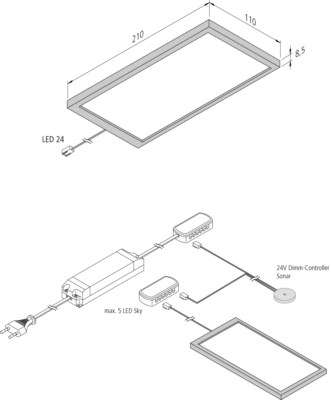 Hera LED-Unterbauleuchte Sky eds-optik ww 20202660802 EEK G (Spektrum A bis G )