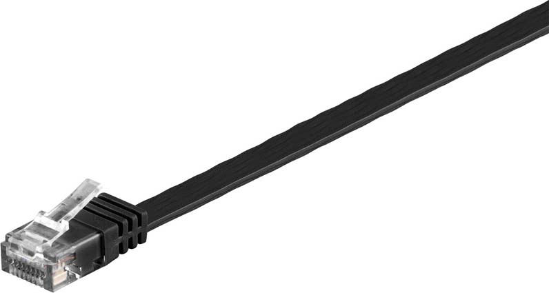 Wentronic Flachkabel U/UTP Cat6 schwarz 1,0m 95380