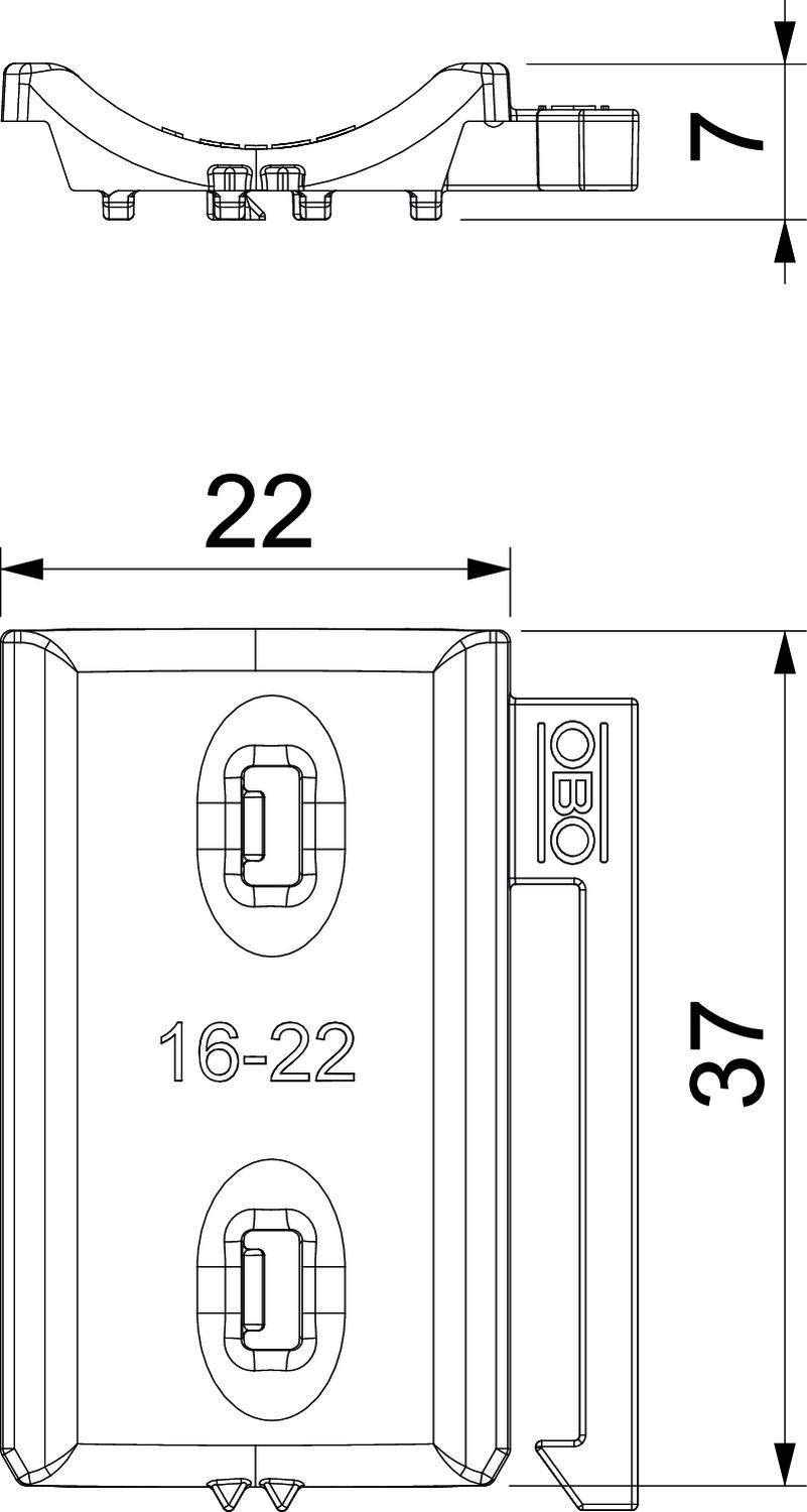 OBO Bettermann Vertr Universal-Gegenwanne kombi. z.Doppelwanne 2058UW 22 LGR