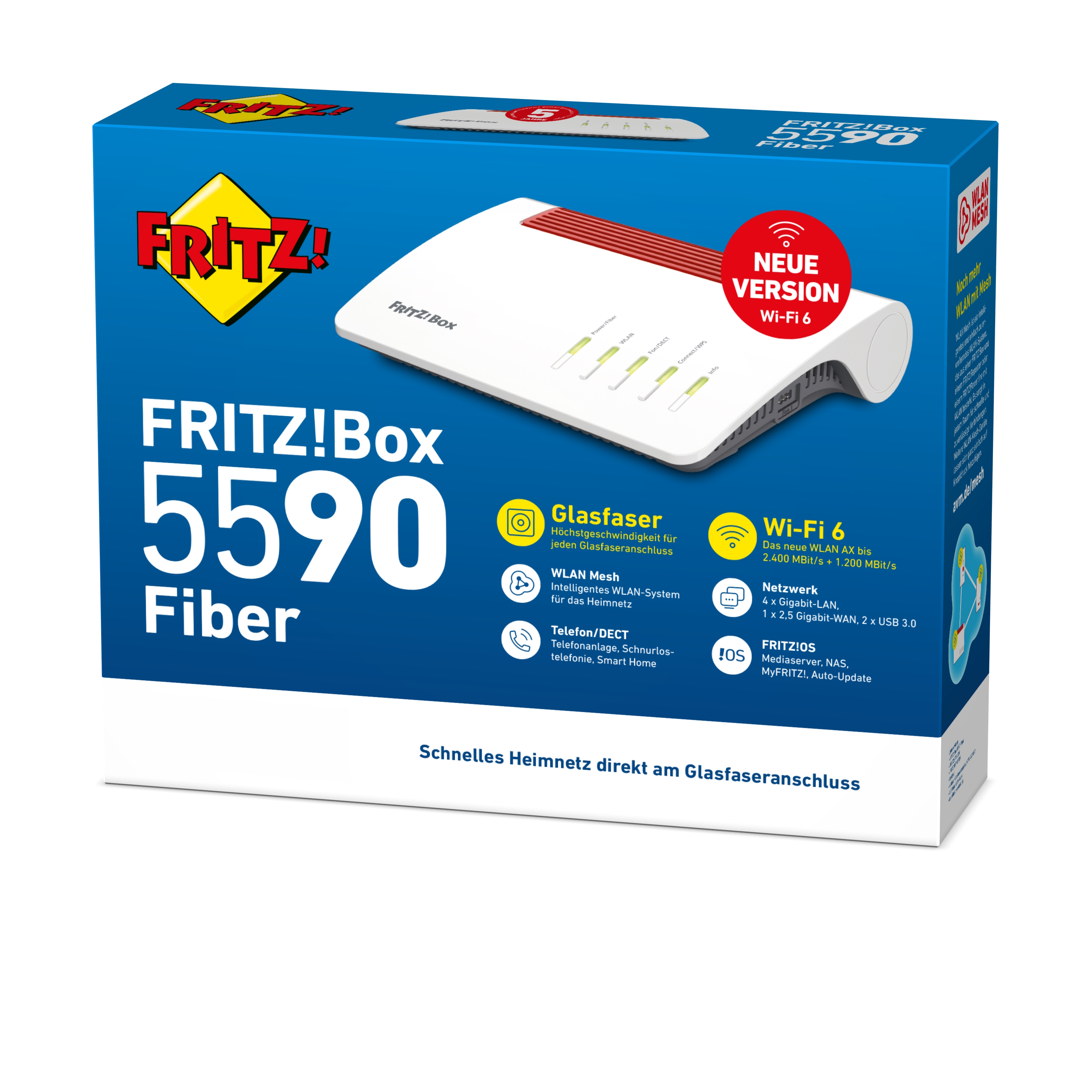 AVM Computersysteme WLAN Router Wi-Fi 6 FRITZ!Box 5590 FIBER