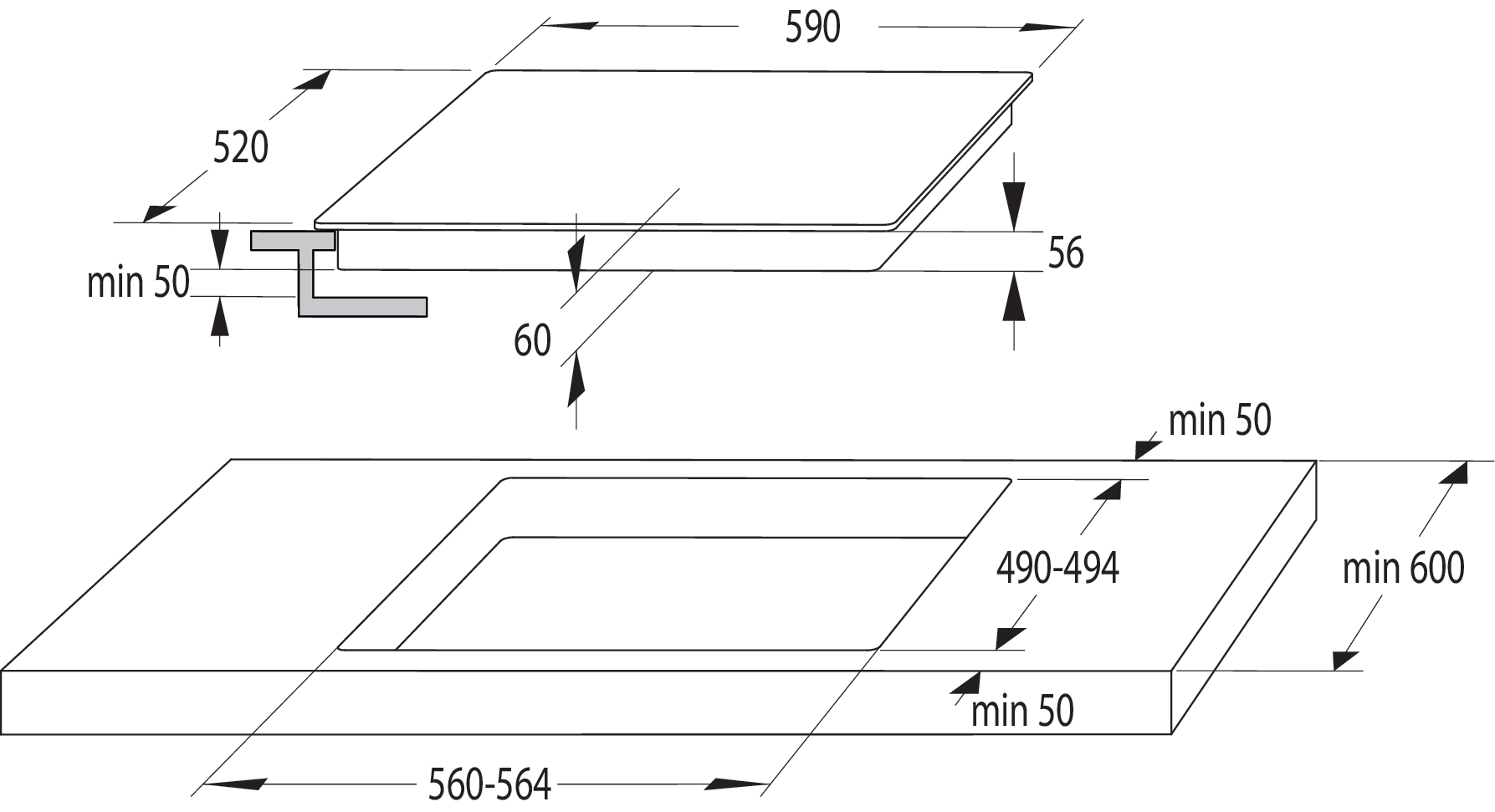 Hisense Gorenje DA EB-Kochfeld Indukt. 60cm,4 Kochz. GI6401BSCE