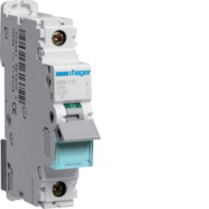 Hager Leitungsschutzschalter 1pol.,D-16A,10kA,1M NDN116