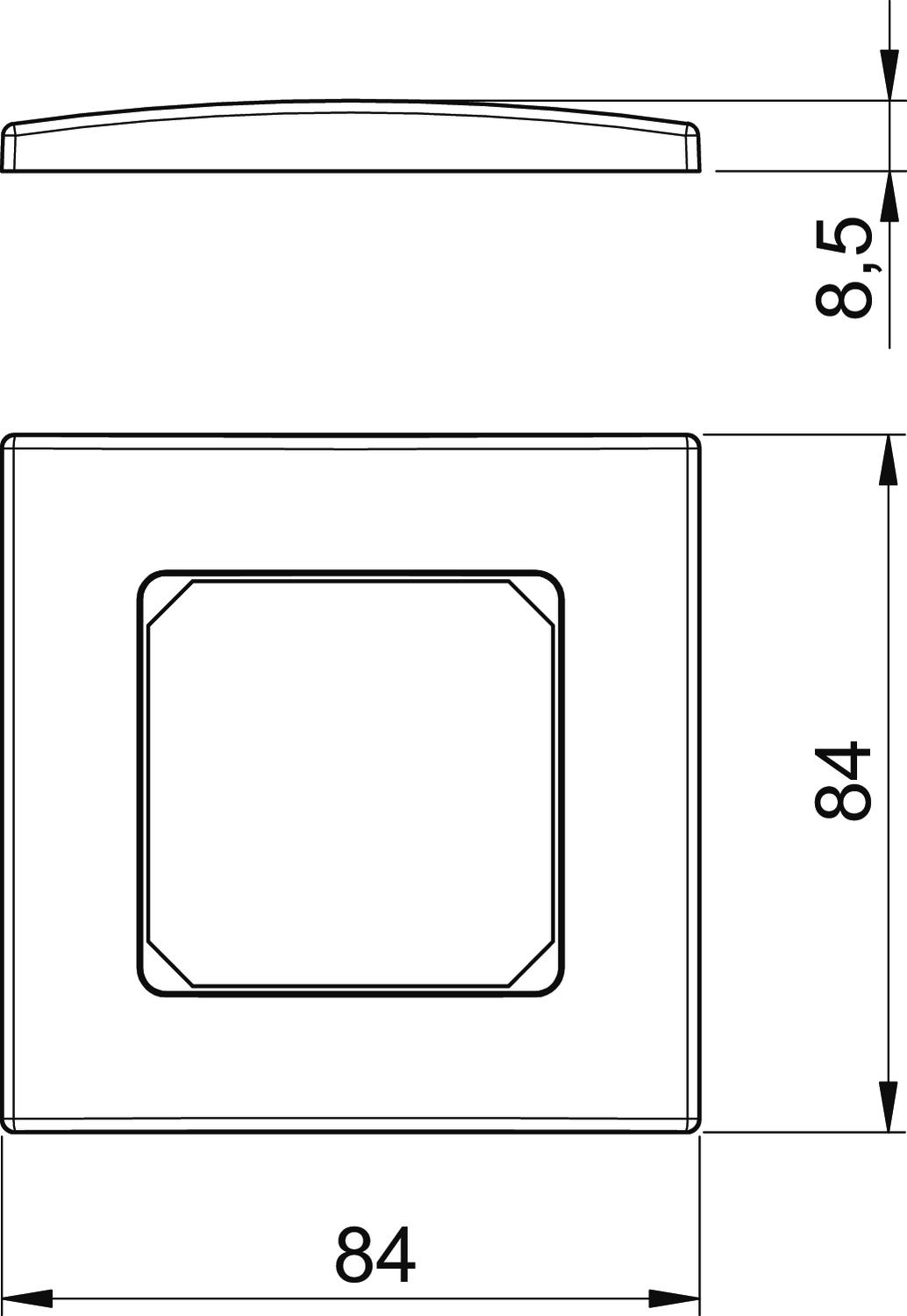 OBO Bettermann Vertr Abdeckrahmen 1fach 84x84mm rws AR50-F1 RW