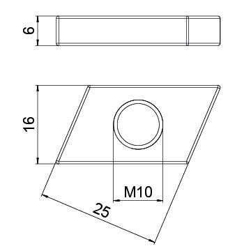 100 STK OBO Bettermann Vertr Gleitmutter M10, für Profilsch. ACMSN M10 ZL