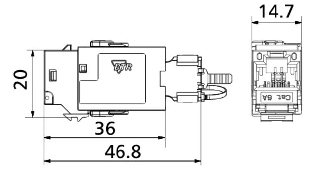 Metz Connect C6Amodul K 180 Jack Cat.6A 130B21-E