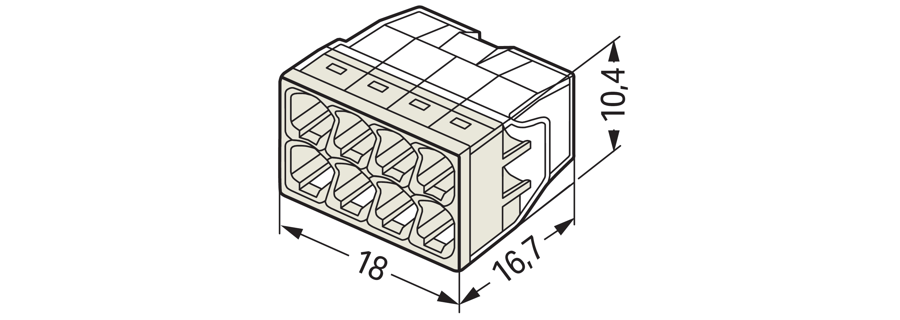 50 STK WAGO GmbH & Co. KG Verbindungsdosenklemme 8x 0.5-2.5 2273-208