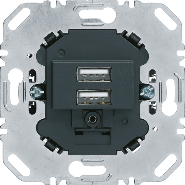 Berker USB Ladesteckdose 230V 2fach 3A anthrazit 260205