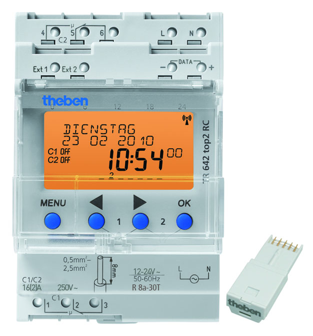 Theben Jahreszeitschaltuhr 2-Kanal TR 642 top2 RC 24V