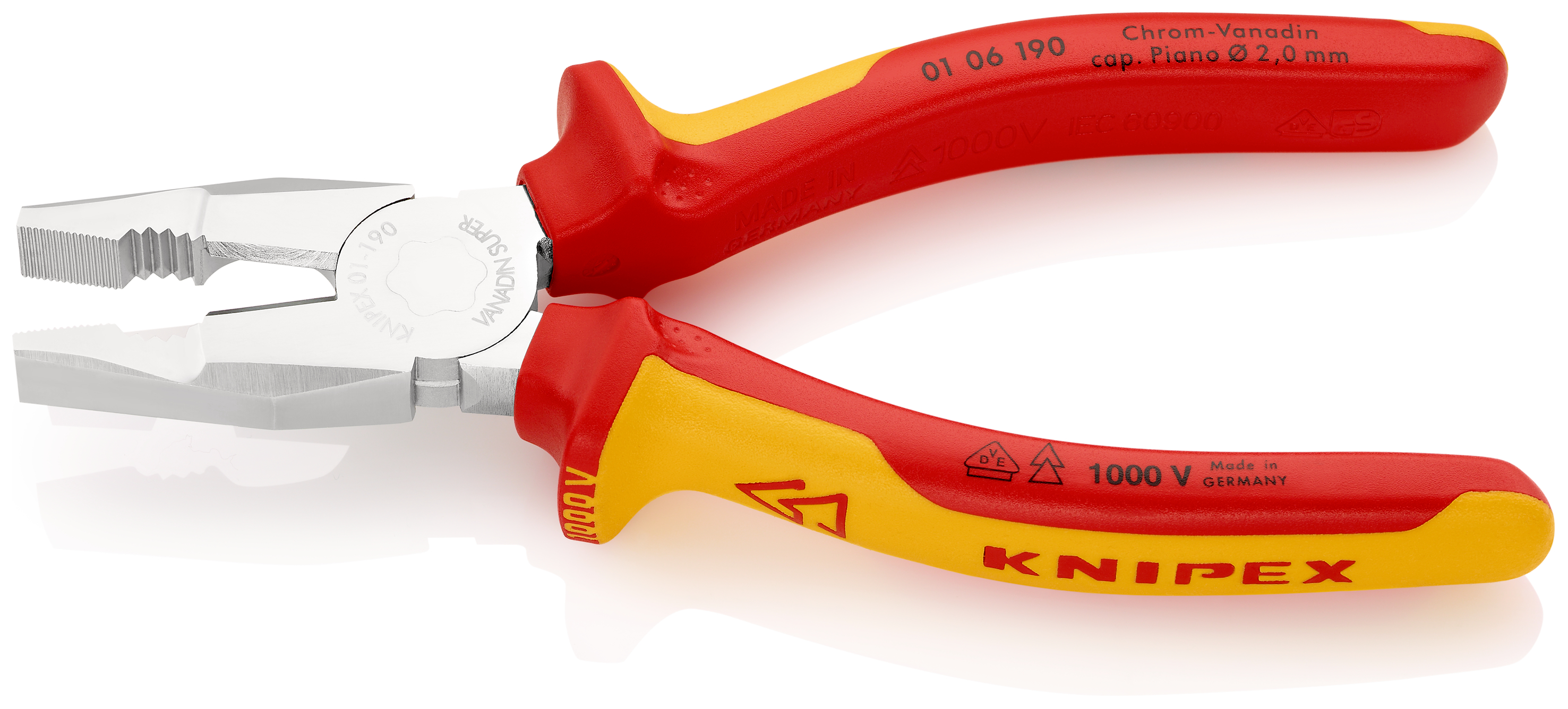 Knipex-Werk Kombizange isoliert, 190mm 01 06 190