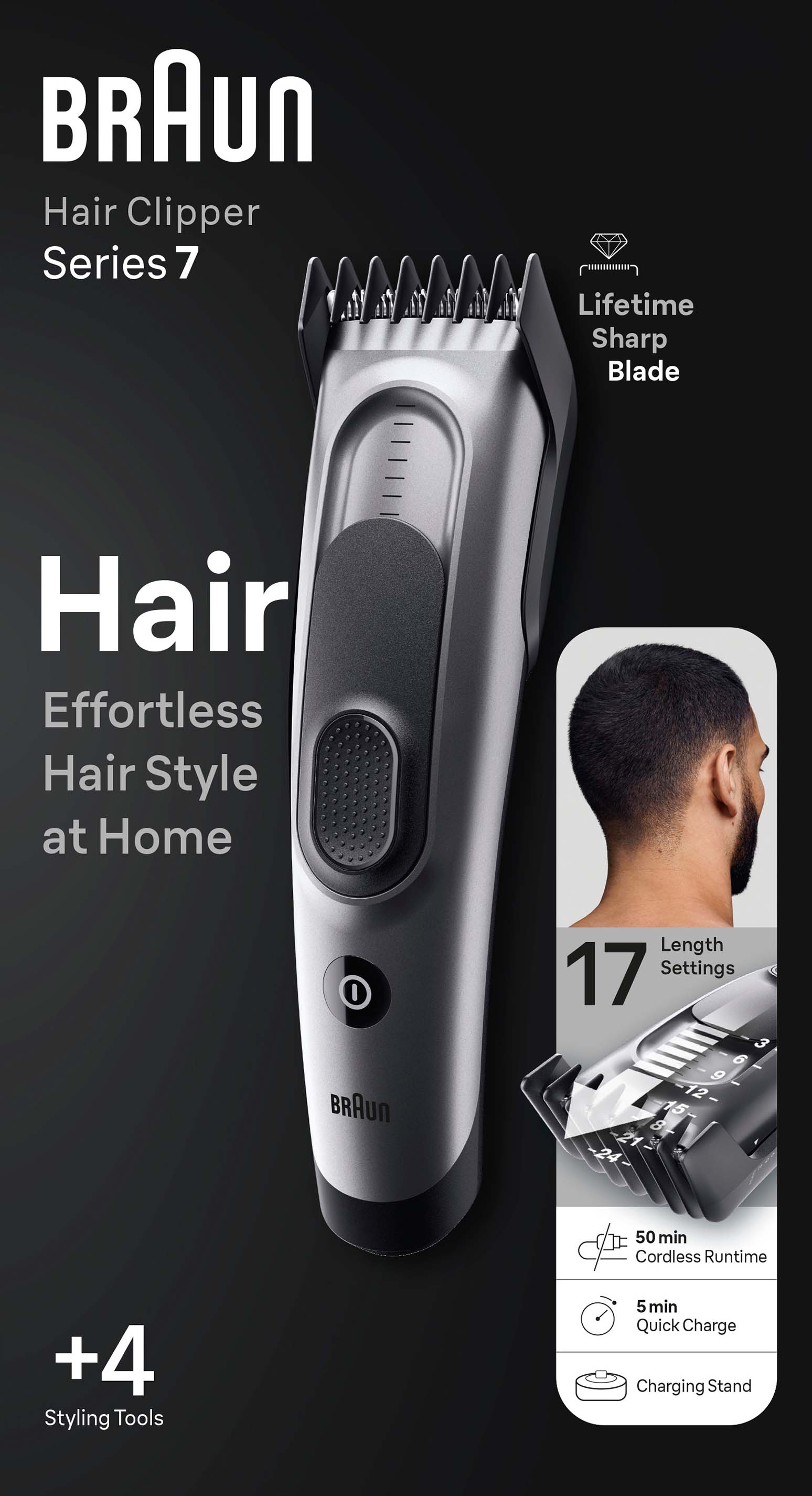 BRAUN Haarschneider HairClipper HC7390