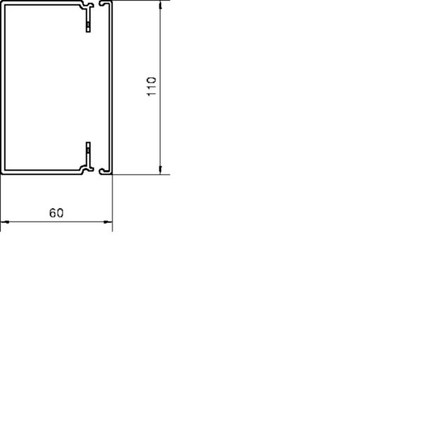2 M Tehalit Leitungsführungskanal 60x110mm verkehrweiß LFH601100 vws