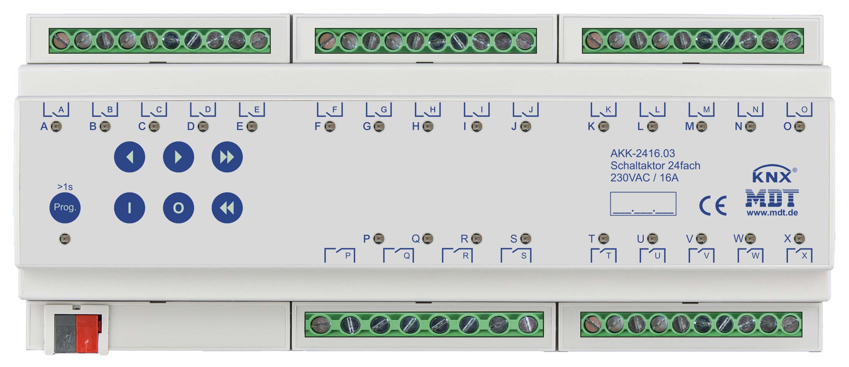 MDT technologies Schaltaktor 24-fach 12TE REG, 16A, 230VAC AKK-2416.03