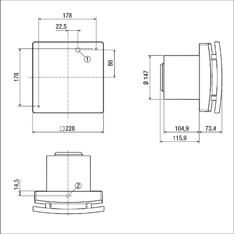 Maico Kleinraumventilator DN150 2-stuf. progr. ECA 150 ipro K Maico Kleinraumventilator DN150 2-stuf. progr. ECA 150 ipro K
