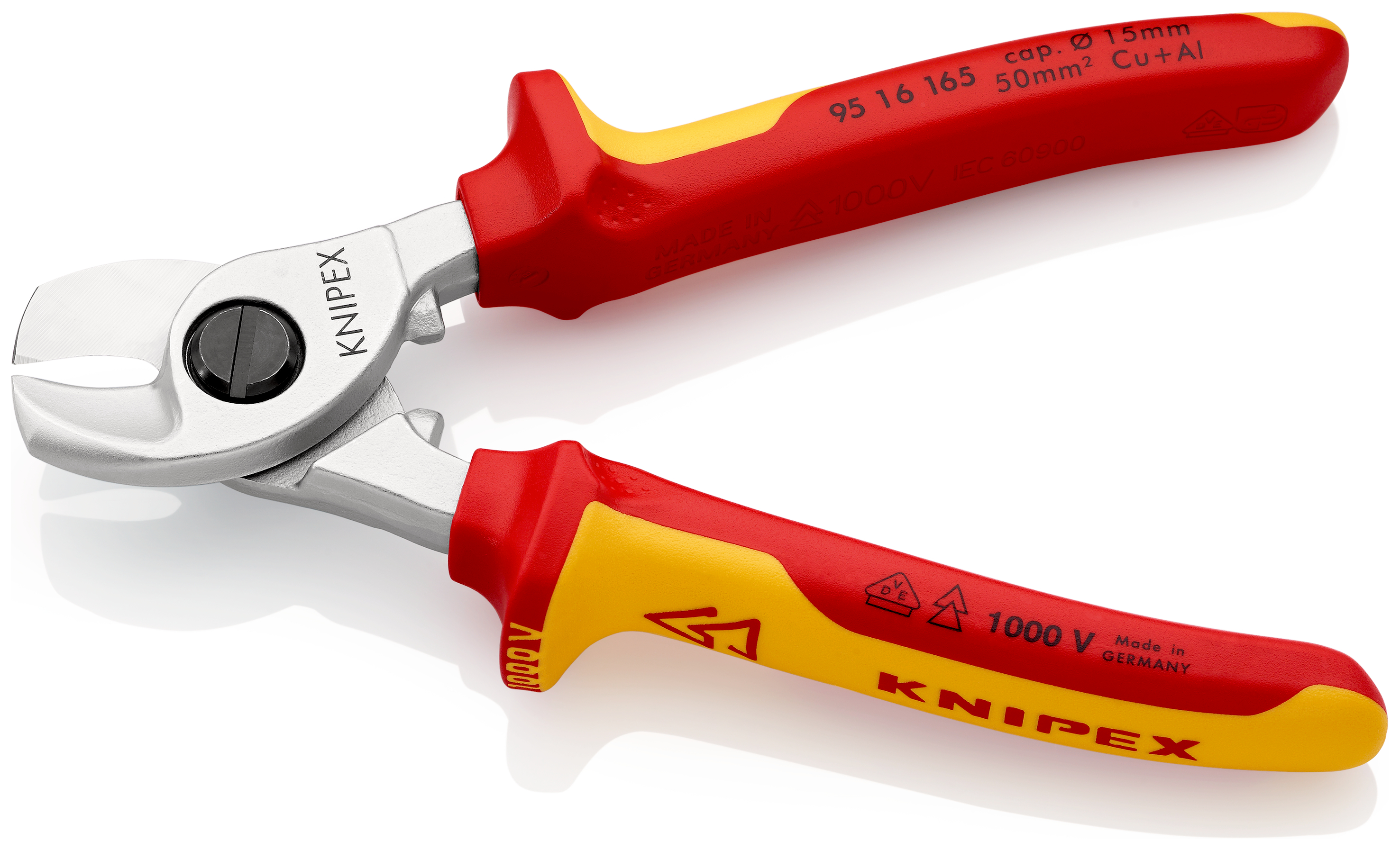 Knipex-Werk Kabelschere isoliert, 165mm 95 16 165