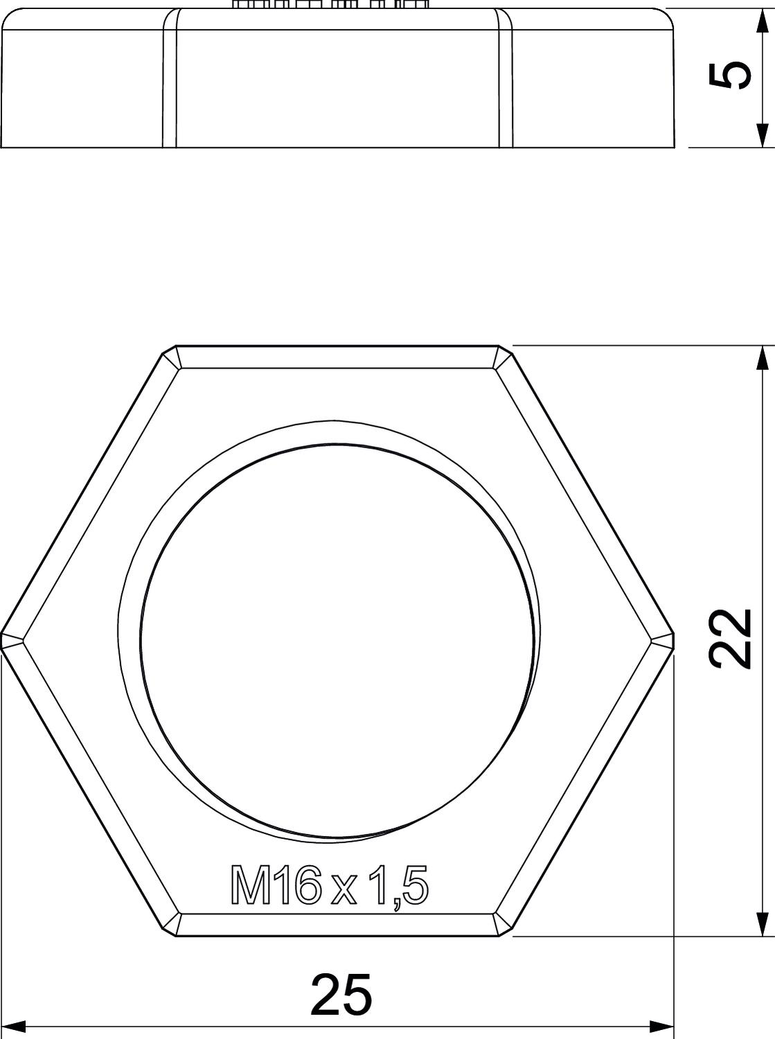 OBO Bettermann Vertr Gegenmutter Iso 116 M16 LGR PS