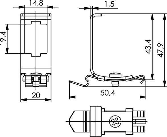 Telegärtner Hutschienenadapter 90/180 für AMJ/UMJ 100022668