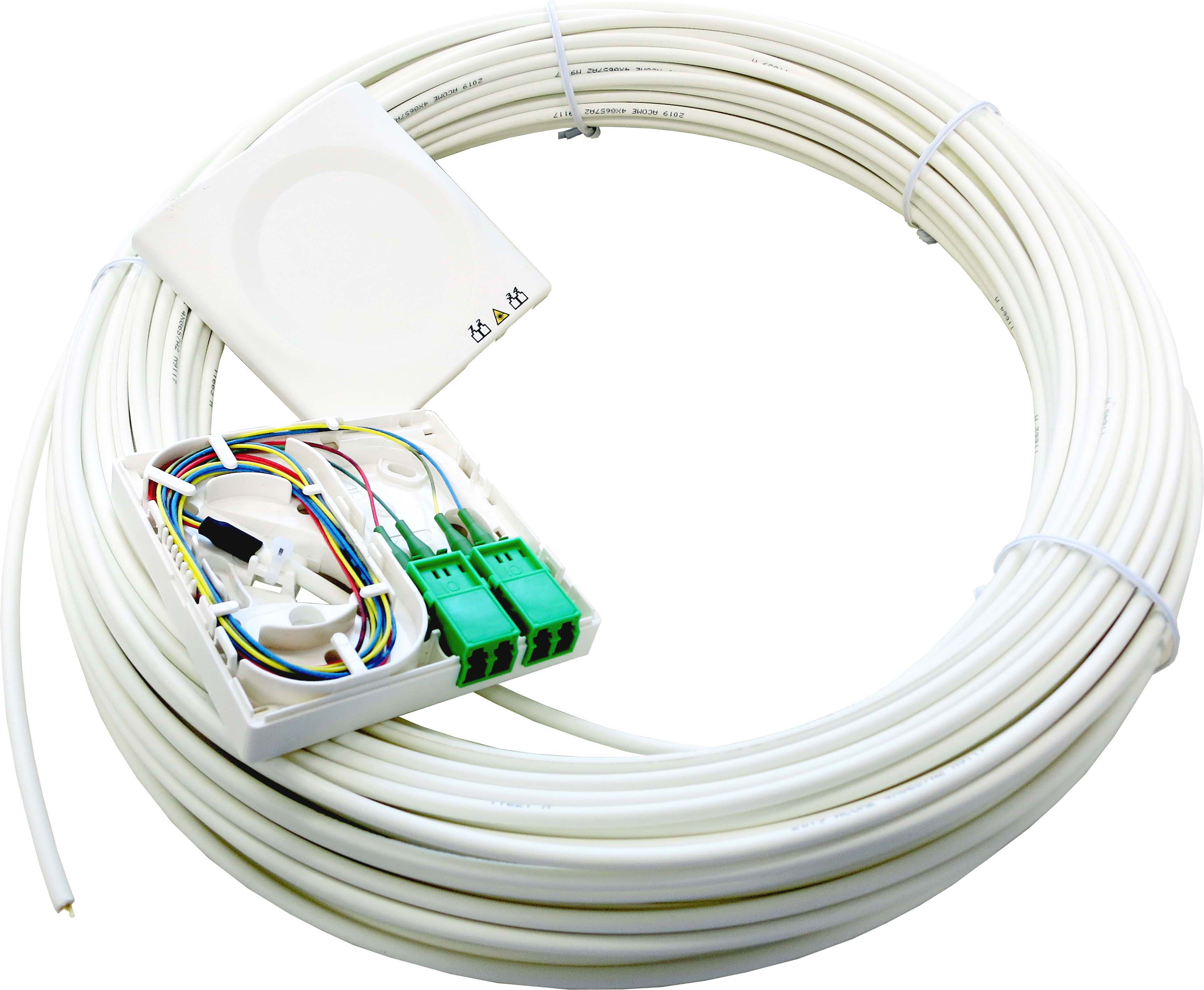 Acome Komponenten FTTH-AP-Dose T1 m. Kabel 50m 1xLCD/APC rws IO114066182302501