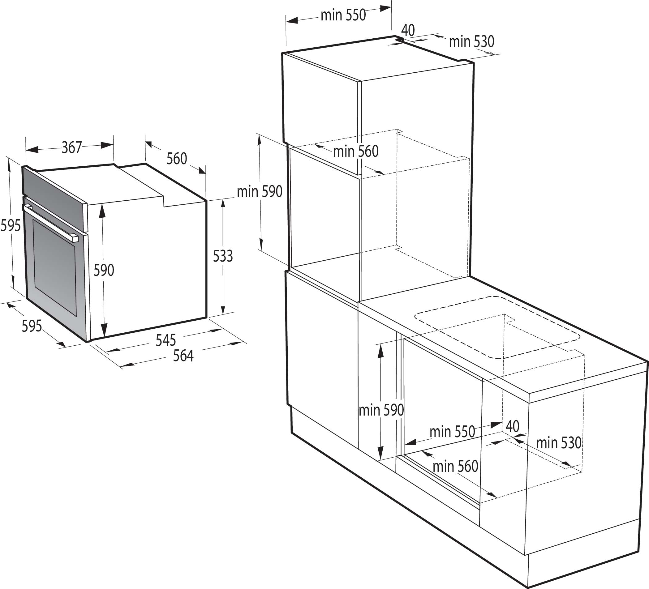 Hisense Gorenje DA EB-Backofen Pyrolyse/Da Heissluft,ExtraSteam BPS 6737 E14BG