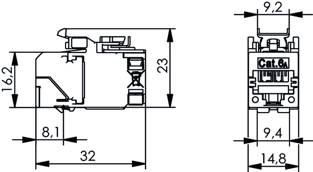 Telegärtner AMJ-SL Modul Cat.6A, T568B 100023210