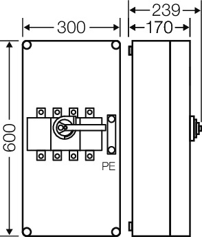 Hensel Mi-Lastschaltergehäuse 250A 4pol.+PE Mi 7454 Hensel Mi-Lastschaltergehäuse 250A 4pol.+PE Mi 7454