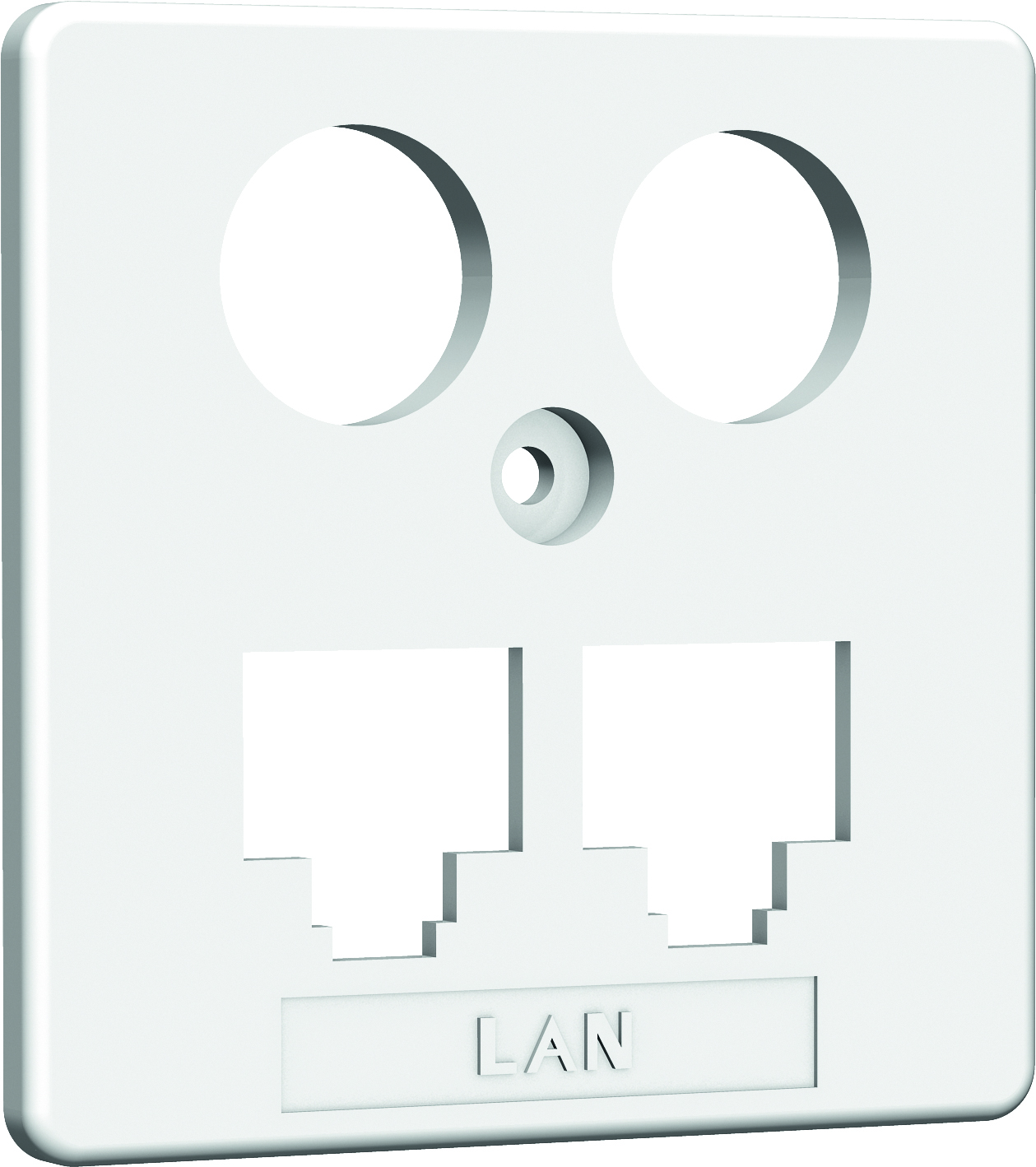 Homeway Zentralplatte TV+LAN/LAN 50x50mm HAXHSE-G0401-C021