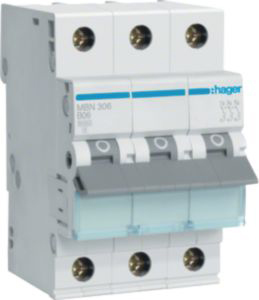 Hager Leitungsschutzschalter 3pol. B-6A, 6kA MBN306