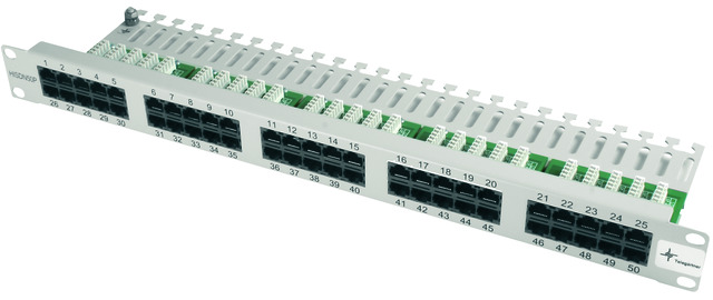 Telegärtner 19" ISDN-Panel 50-Port 1HE, RAL7035 MPPISDN 50-H kurz