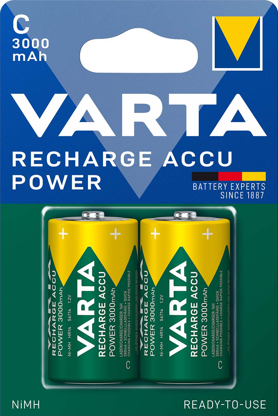 Varta Cons.Varta Recharge Accu Power C 1,2V/3000mAh/NiMH 56714 Bli.2