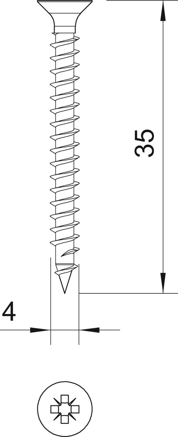 200 STK OBO Bettermann Vertr Sprintschraube Senkkopf Kreuz 4x35mm 4759 4.0x35