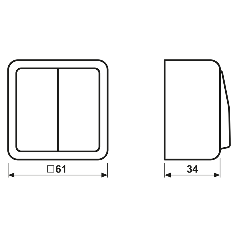 Jung Jalousie-Wippschalter ws 10AX 250V Tas.1-pol. 639 VA