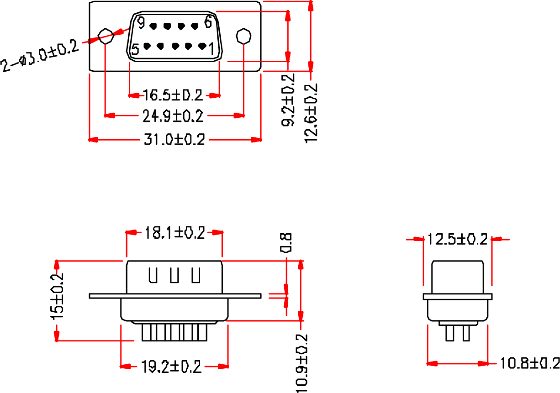 EFB-Elektronik D-Sub Stecker 9-pol. 28653.1
