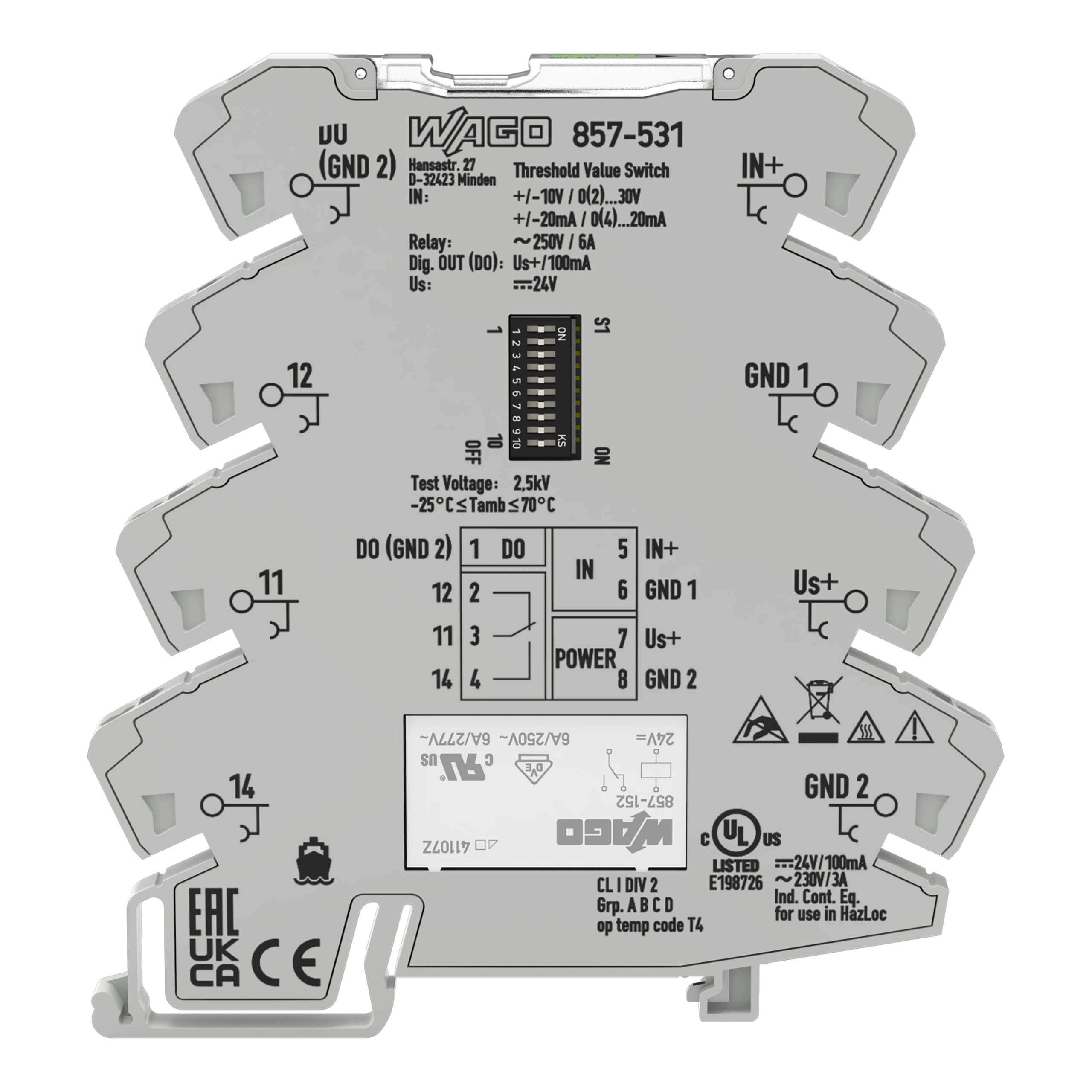WAGO GmbH & Co. KG Grenzwertschalter konfigurierbar 857-531