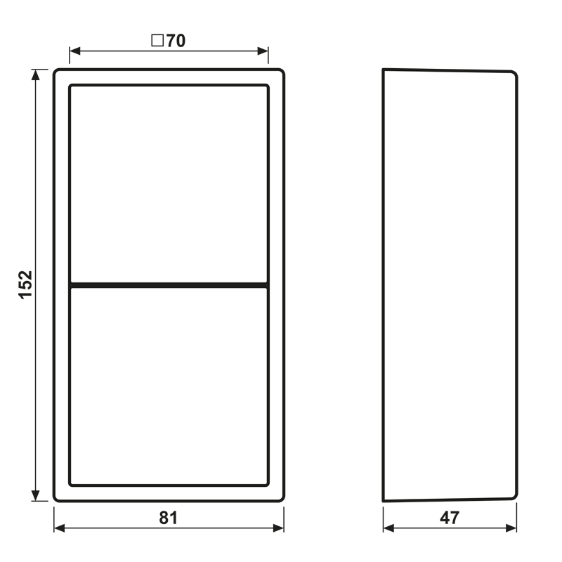 Jung AP-Kappe 2-fach eds lack angeformter Rahmen ES 2582 A-L