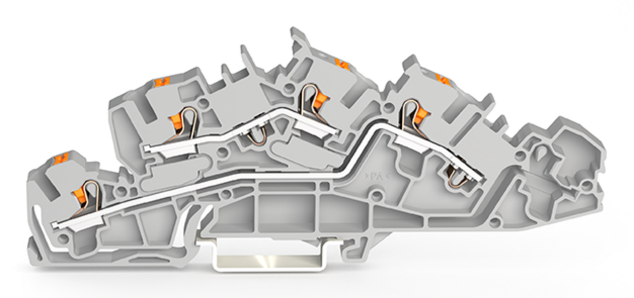 50 STK WAGO GmbH & Co. KG Installationsetagenklemme 4 mm² mit Drücker 2205-7642
