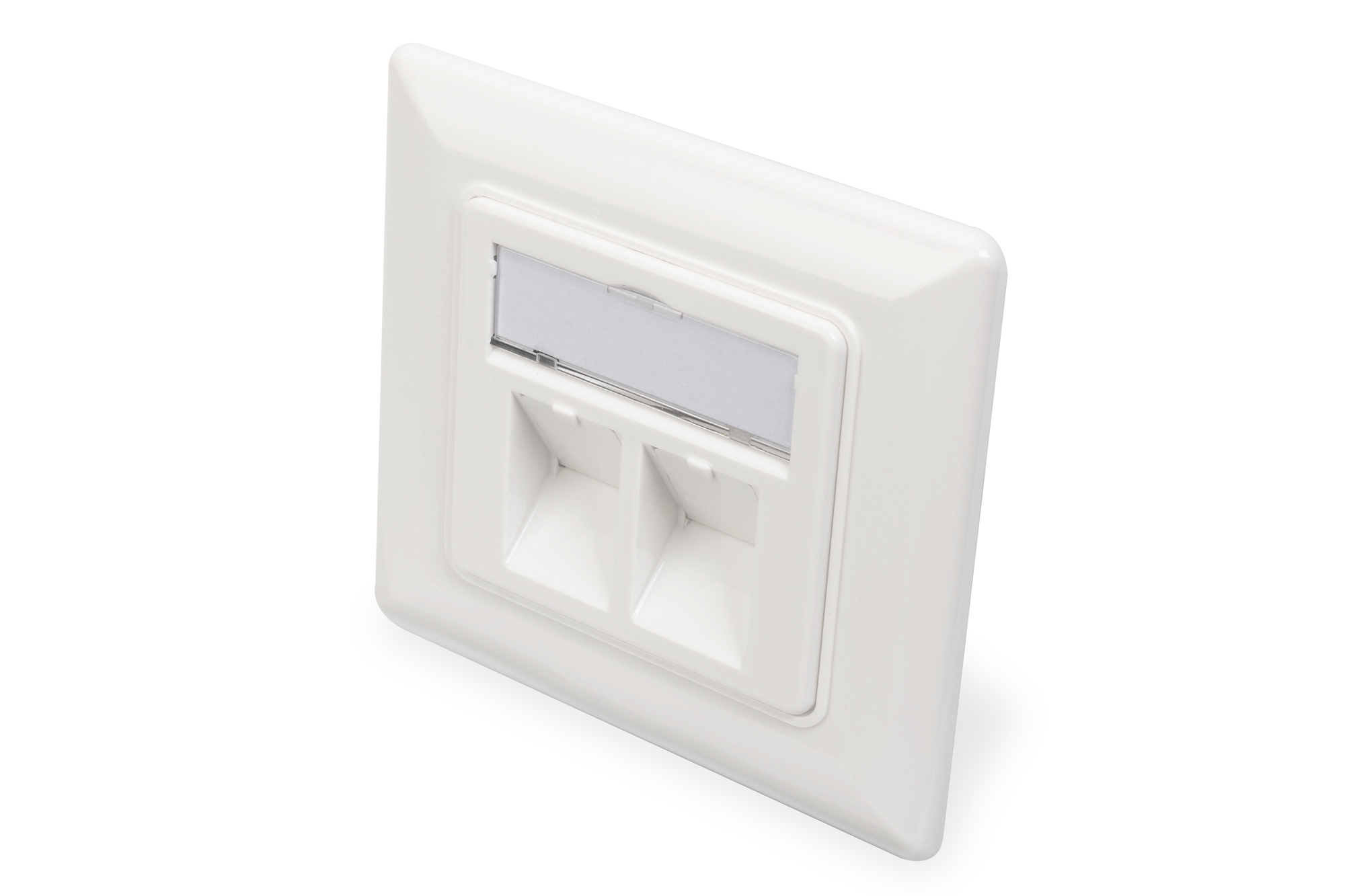 Assmann Electr. Zentralplatte 2-fach 80x80, RAL9010, RJ45 DN-93801-1