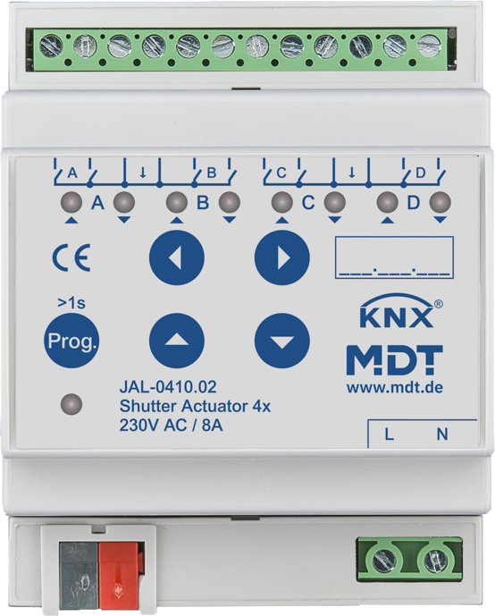 MDT technologies Jalousieaktor 4-fach REG, 10A, 230VAC JAL-0410.02