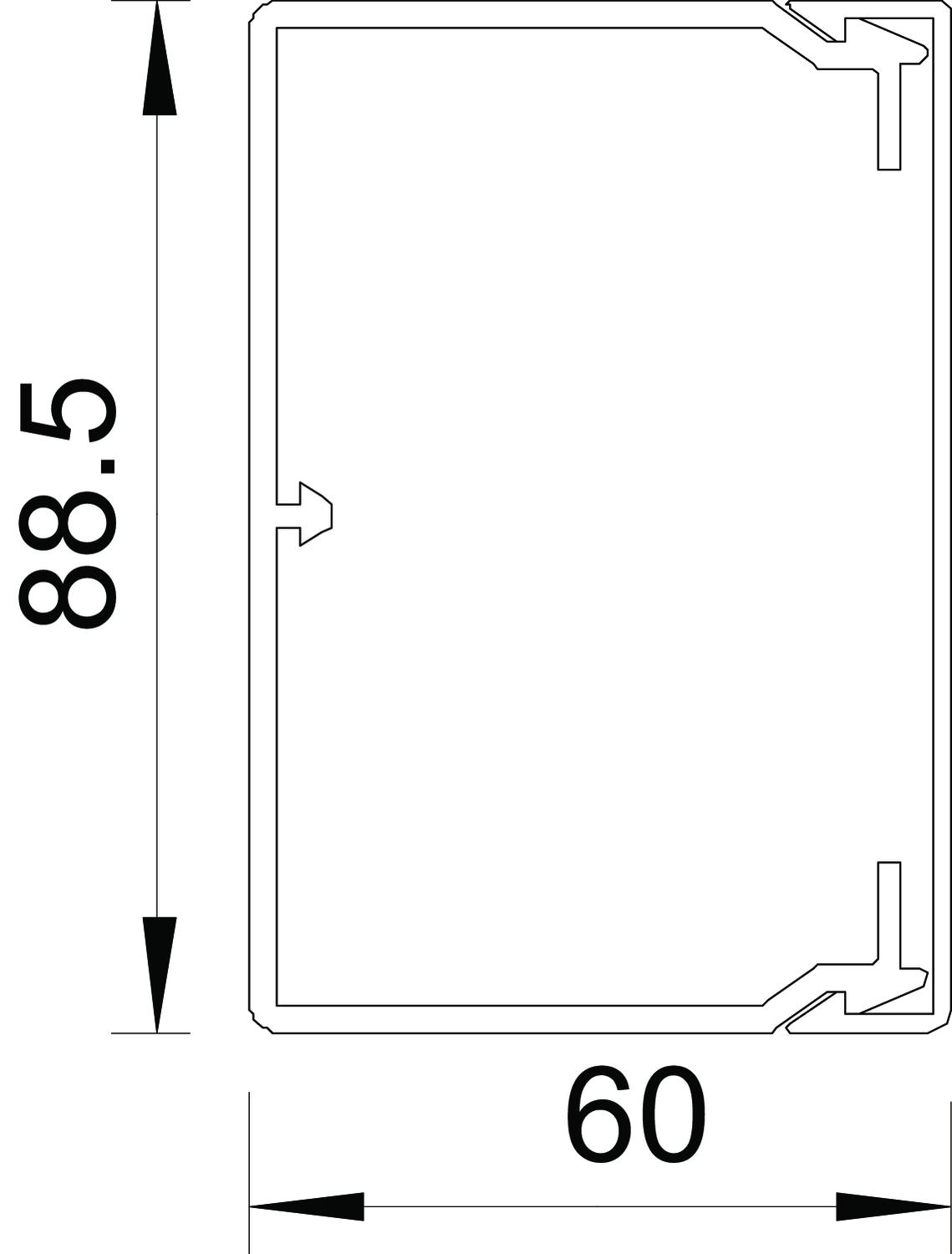 2 M OBO Bettermann Vertr Wand-/Deckenkanal 60x90x2000mm rws WDKH-60090RW