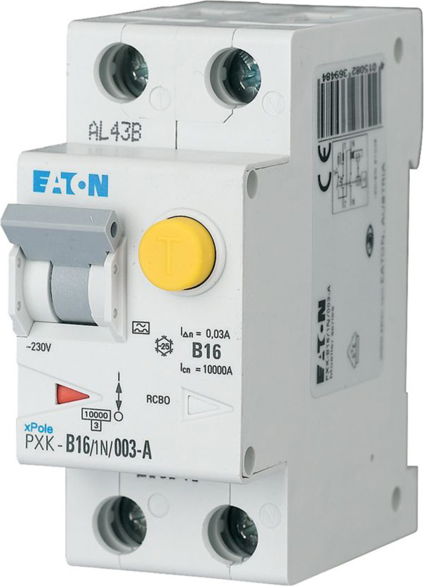 Eaton (Installation) FI/LS-Kombischalter B 16A 1p+N, 30mA PXK-B16/1N/003-A