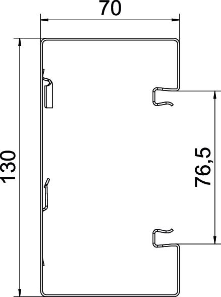 2 M OBO Bettermann Vertr Geräteeinbaukanal o. OT symmetrisch GS-S70130RW