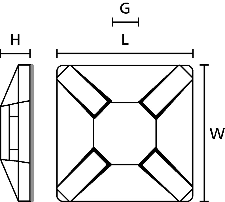 100 STK HellermannTyton Befestigungssockel MB3A