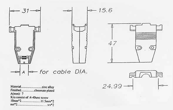 EFB-Elektronik Vollmetall-Gehäuse D-SUB f. 9-pol. 29430.2