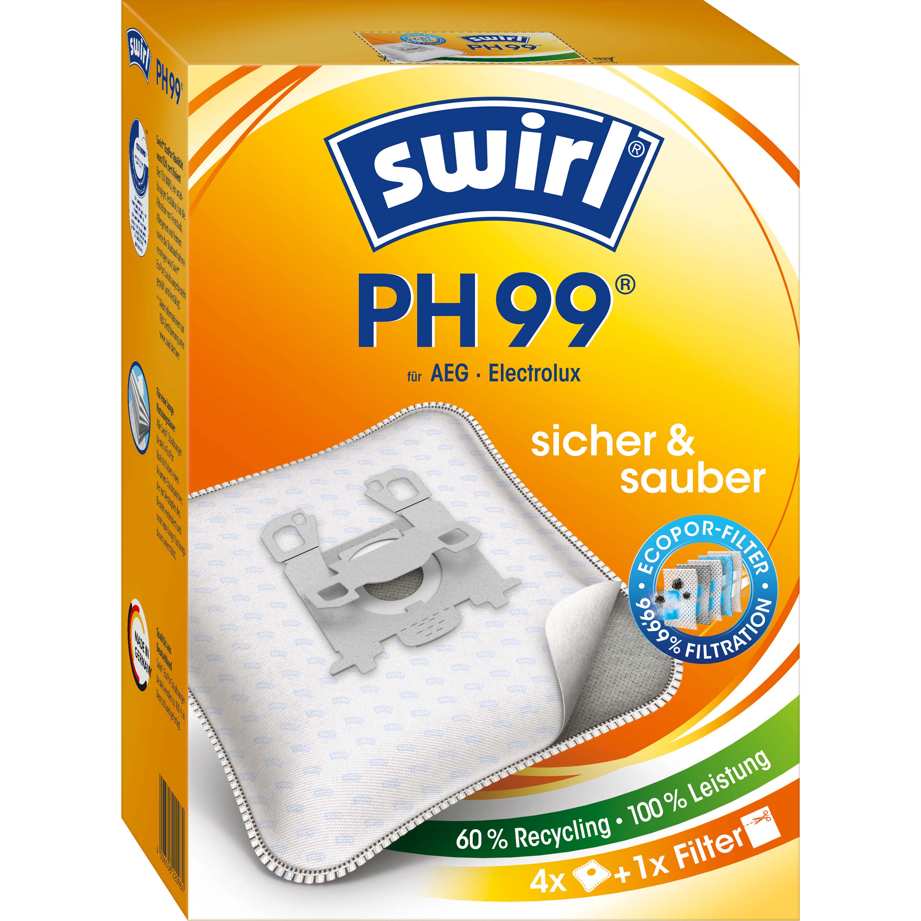 Swirl Staubbeutel für Philips PH 99 EcoPor VE4