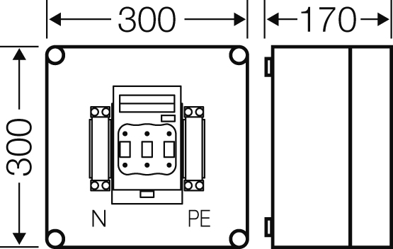 Hensel Sicherungsgehäuse 1xNH00 3p. 125A+PE+N Mi 5250